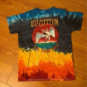 Led Zeppelin Men's Tie-Dye V.S. Tour 1975 T-Shirt